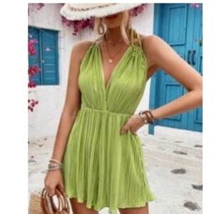 Lime Green Halter Jumpsuit